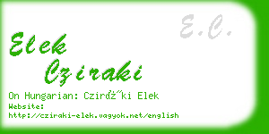 elek cziraki business card